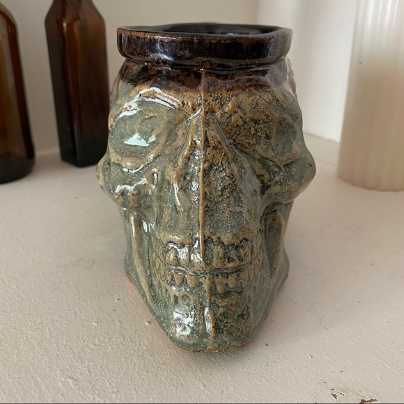 Vintage handmade skull ceramic large coffee mug - Picture 4 of 7